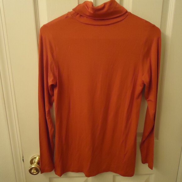 Gudrun Sjoden- Orange/ Rust? colored long sleeve turtleneck. Size Small - Picture 3 of 3
